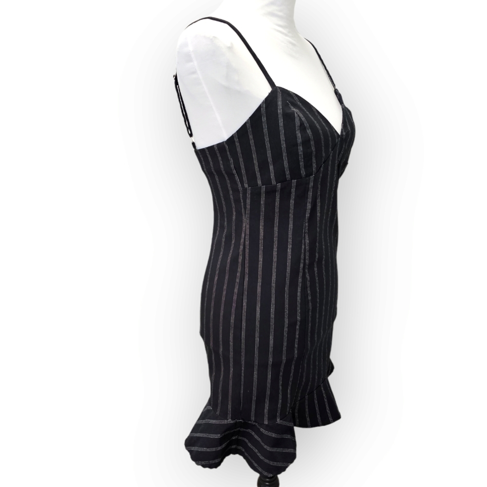 Forever 21 Striped Cami Mini Dress Flounce Hem Size Large - Picture 3 of 7